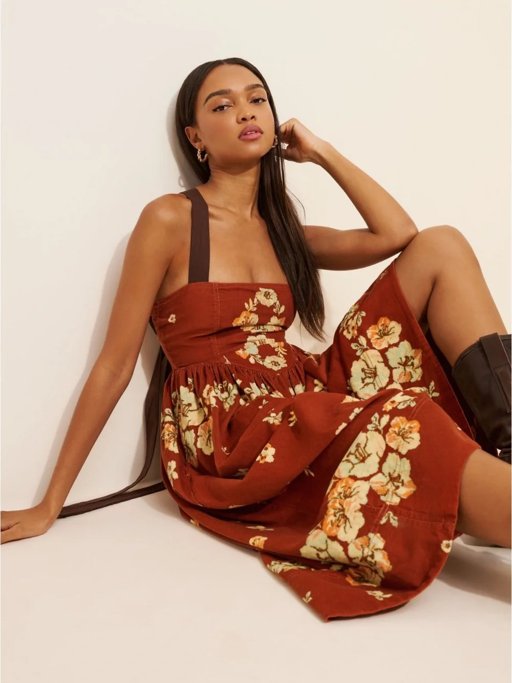FREE PEOPLE Rust Midi Dress